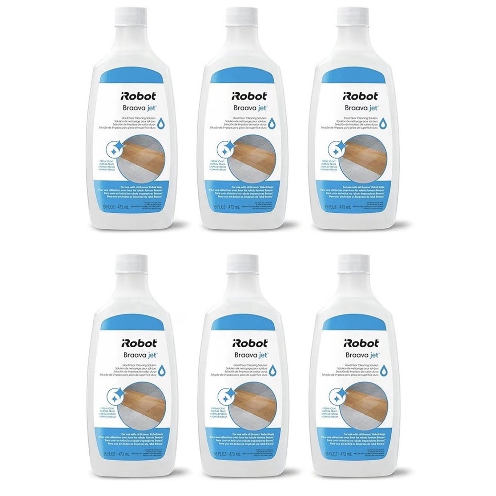 6 Bottles iRobot Braava Jet Hard Floor Cleaning Solution Fresh Scent 16‎ oz Each